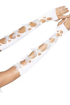 LEG AVENUE Opaque Net Butterfly Cut Out Arm Warmers