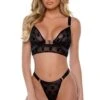 Playboy Bunny Charm Bralette 2pc Set -Strippers Heels Store Playboy Bunny Charm Bralette 2pc Set Lingerie Sets Roma Confidential Black SEXYSHOES COM