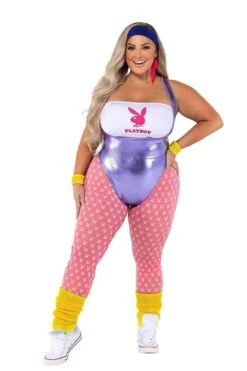 Playboy Plus Size 80's Fitness Costume -Strippers Heels Store Playboy Plus Size 80s Fitness Costume 80s Costumes Roma Costumes SEXYSHOESCOM 3