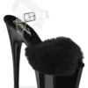 Pleaser ADORE-708FUR Sandal -Strippers Heels Store Pleaser ADORE 708FUR Sandal Sandals Pleaser Black SEXYSHOES COM