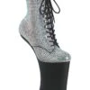 Pleaser FORBIDDEN-1020RS Ankle Boot -Strippers Heels Store Pleaser FORBIDDEN 1020RS Ankle Boot Ankle Boots Pleaser Silver SEXYSHOES COM