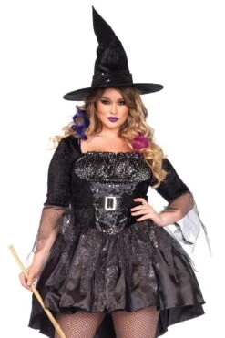 LEG AVENUE Plus Size Black Magic Mistress Costume