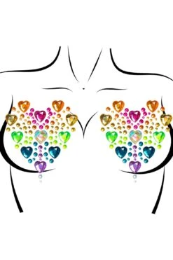 LEG AVENUE Prism Adhesive Jewel Nipple Stickers And 2 Body Glitter Packets