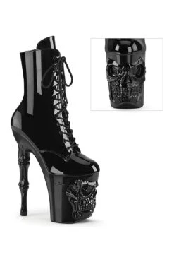 PLEASER RAPTURE-1020 Black Patent Ankle Boot