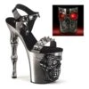 PLEASER RAPTURE-812-LT Sandal | Pewter Faux Leather -Strippers Heels Store RAPTURE 812 LT Sandal Pewter Faux Leather Sandals Pleaser Pewter SEXYSHOESCOM