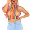LEG AVENUE Rainbow Net High Neck Crop Top -Strippers Heels Store Rainbow Net High Neck Crop Top Crop Tops Leg Avenue Multi SEXYSHOES COM cf84795d f96f 4add 9bc1 4139b495f680