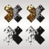 Reversible Sequin X -Strippers Heels Store Reversible Sequin X Pasties Peekaboo Pasties Gold SEXYSHOES COM