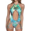 Romper With Leg Straps -Strippers Heels Store Romper with Leg Straps Dancewear Rompers Roma Confidential Green SEXYSHOES COM
