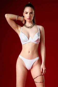 Sultry White Vinyl Bra