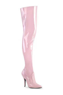 PLEASER SEDUCE-3010 Thig Boot | Pink Patent