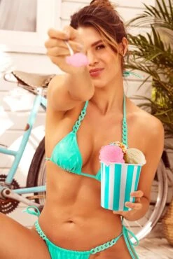 Vinyl Two-Piece Swimsuit With Chain Accents -Strippers Heels Store SS Vinyl Two Piece Swimsuit with Chain Accents Swimwear Mapale Brand SEXYSHOES COM 3