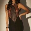 Sakiko Mesh Panel Halter Body Dress -Strippers Heels Store Sakiko Mesh Panel Halter Body Dress Edgy Dresses Les Ptites Folies Black SEXYSHOESCOM