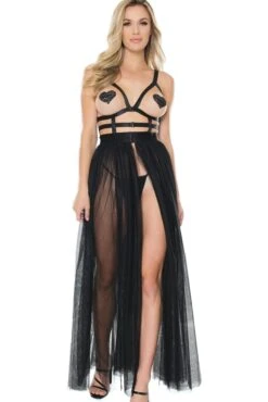 Coquette Satin Tulle Cage Dress