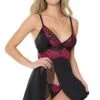 Coquette Side Slit Babydoll Set -Strippers Heels Store Side Slit Babydoll Set Babydolls Coquette Black SEXYSHOES COM