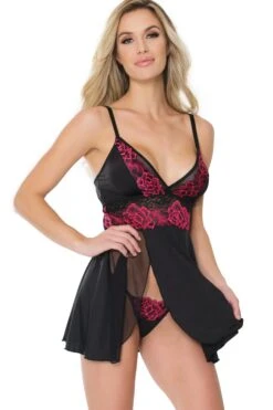 Coquette Side Slit Babydoll Set