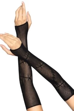 LEG AVENUE Stitched Up Fishnet Arm Warmers