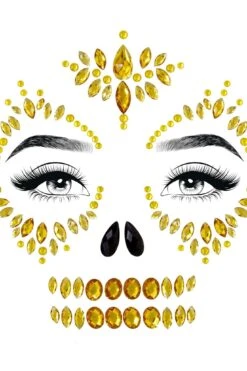 LEG AVENUE Sugar Skull Adhesive Face Jewels Sticker