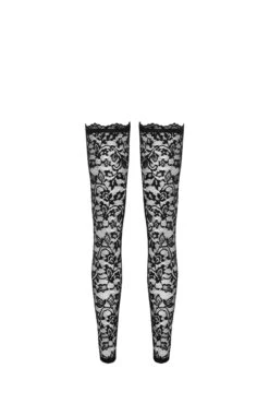 Noir Handmade Thigh High Lace Stockings -Strippers Heels Store Thigh High Lace Stockings Fetish Leggings Noir Handmade SEXYSHOES COM 5