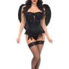 Top Drawer 3 PC Black Burlesque Dark Angel Corset Costume -Strippers Heels Store Top Drawer 3 PC Black Burlesque Dark Angel Corset Costume Angel Costumes Daisy Corsets Black SEXYSHOES COM