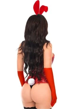 Top Drawer 4 PC Red Sequin Bunny Corset Costume 10 Top Drawer 4 PC Red Sequin Bunny Corset Costume -Strippers Heels Store Top Drawer 4 PC Red Sequin Bunny Corset Costume Bunny Costumes Daisy Corsets SEXYSHOES COM 4
