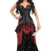 Top Drawer Black/Red Striped Premium Corset Costume -Strippers Heels Store Top Drawer BlackRed Striped Premium Corset Costume Pirate Costumes Daisy Corsets Red SEXYSHOES COM