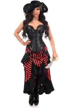 Top Drawer Black/Red Striped Premium Corset Costume