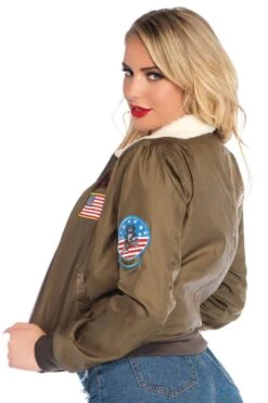 LEG AVENUE Top Gun Women's Nylon Bomber -Strippers Heels Store Top Gun womens nylon bomber Uniformed Costumes Leg Avenue SEXYSHOES COM 2