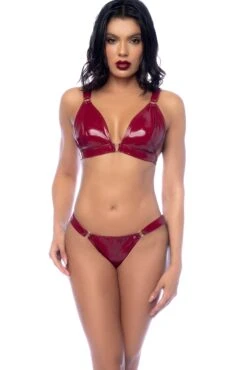 Two Piece Set Bralette With Metal Rings