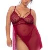 Underwire Babydoll With Thong Plus Size -Strippers Heels Store Underwire Babydoll with Thong Plus Size Babydolls Mapale Burgundy SEXYSHOES COM