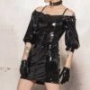 BRISE Vinyl Dress -Strippers Heels Store Vinyl Dress Breeze Edgy Dresses Patrice Catanzaro Black SEXYSHOES COM