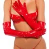Vinyl Elbow Length Gloves -Strippers Heels Store Vinyl Elbow Length Gloves Fetish Gloves Roma Confidential Red SEXYSHOES COM