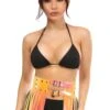Yellow/Pink Holo Fringe Skirt -Strippers Heels Store YellowPink Holo Fringe Skirt Body Harness Daisy Corsets Yellow SEXYSHOESCOM