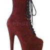 PLEASER ADORE-1020FS Platform Ankle Boot | Burgundy Faux Leather -Strippers Heels Store adore 1020fs platform ankle boot burgundy faux leather ankle boots pleaser sexyshoescom