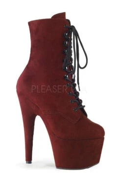 PLEASER ADORE-1020FS Platform Ankle Boot | Burgundy Faux Leather