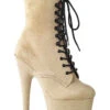 PLEASER ADORE-1020FS Platform Ankle Boot | Nude Faux Leather -Strippers Heels Store adore 1020fs platform ankle boot nude faux leather ankle boots pleaser sexyshoescom