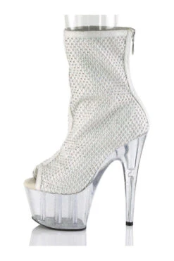 PLEASER ADORE-1031GM Exotic Ankle Boot | White Faux Suede -Strippers Heels Store adore 1031gm exotic ankle boot white faux suede ankle boots pleaser sexyshoescom 3
