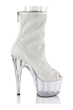 PLEASER ADORE-1031GM Exotic Ankle Boot | White Faux Suede -Strippers Heels Store adore 1031gm exotic ankle boot white faux suede ankle boots pleaser sexyshoescom 5