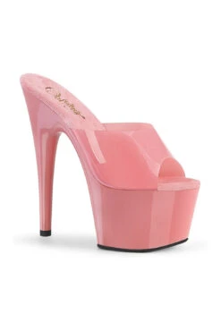 PLEASER ADORE-701N Exotic Slide | Pink Faux Leather