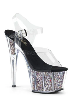 PLEASER ADORE-708CG Platform Sandals | Clear Vinyl