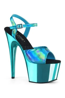 PLEASER ADORE-709HGCH Platform Sandal | Turquoise Patent