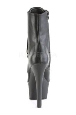 PLEASER ASPIRE-1021 Platform Ankle Boot | Black Faux Leather -Strippers Heels Store aspire 1021 platform ankle boot black faux leather ankle boots pleaser sexyshoescom 4