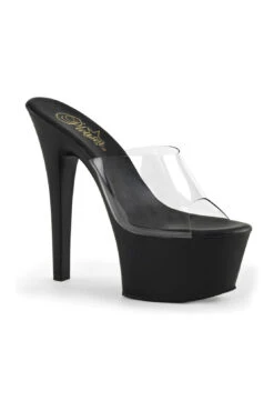 PLEASER ASPIRE-601 Platform Slide | Black Vinyl