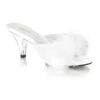 BELLE-301F Slide | White Faux Leather -Strippers Heels Store belle 301f slide white faux leather slides fabulicious white sexyshoescom
