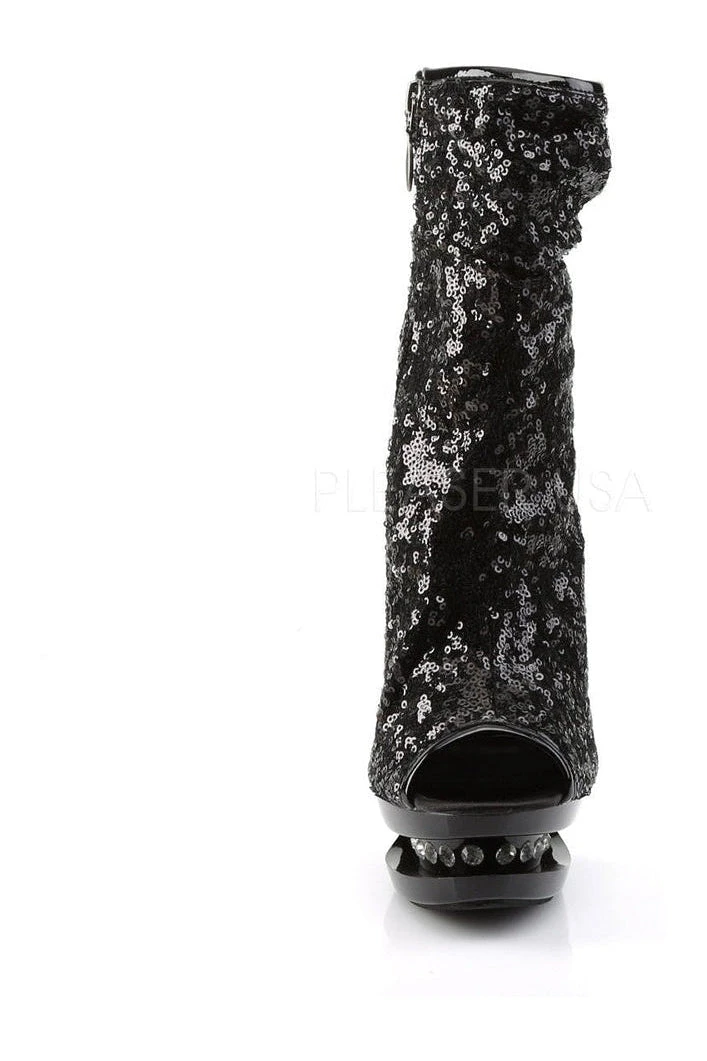 PLEASER BLONDIE-R-1008 Platform Boot | Black Sequins 4 PLEASER BLONDIE-R-1008 Platform Boot | Black Sequins - Image 2