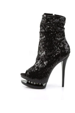 PLEASER BLONDIE-R-1008 Platform Boot | Black Sequins 9 PLEASER BLONDIE-R-1008 Platform Boot | Black Sequins -Strippers Heels Store blondie r 1008 platform boot black sequins ankle boots pleaser sexyshoescom 3