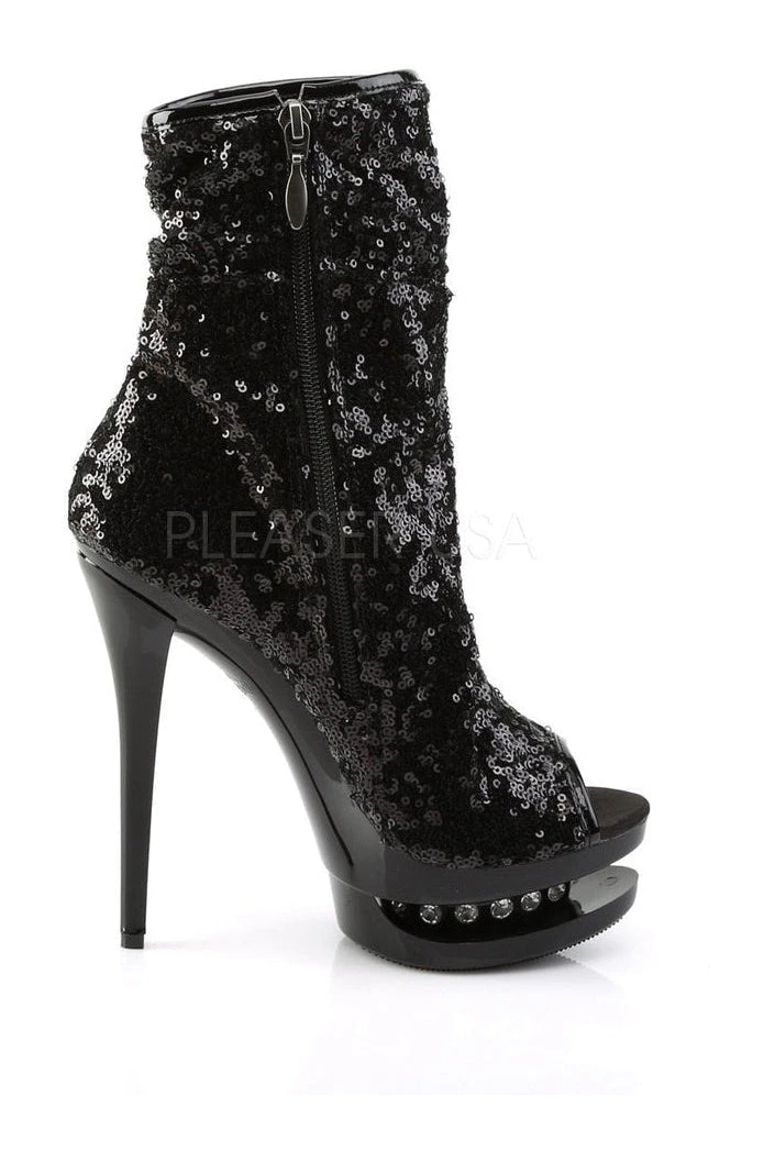 PLEASER BLONDIE-R-1008 Platform Boot | Black Sequins 7 PLEASER BLONDIE-R-1008 Platform Boot | Black Sequins - Image 5
