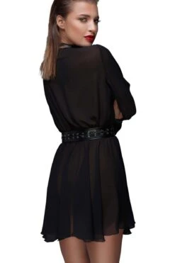 Noir Handmade Chiffon Minidress With Choker -Strippers Heels Store chiffon minidress with choker fetish dresses noir handmade sexyshoescom 5