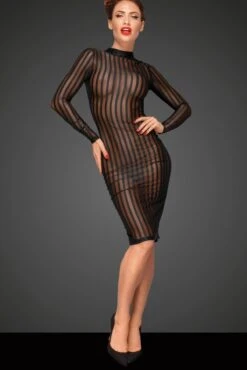 Noir Handmade Classic Dress Made Of Elastic Tulle -Strippers Heels Store classic dress made of elastic tulle fetish dresses noir handmade sexyshoescom 3