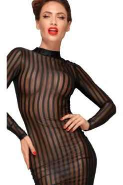 Noir Handmade Classic Dress Made Of Elastic Tulle -Strippers Heels Store classic dress made of elastic tulle fetish dresses noir handmade sexyshoescom 5