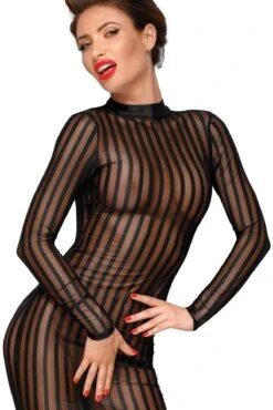 Noir Handmade Classic Dress Made Of Elastic Tulle -Strippers Heels Store classic dress made of elastic tulle fetish dresses noir handmade sexyshoescom 6